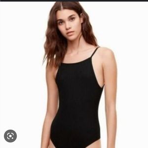 Wilfred bay ribbed bodysuit in black